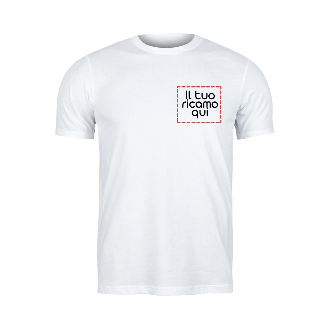 Maglietta Personalizzata - Ricamo Lato Cuore da 4,80€ Cad. + IVA